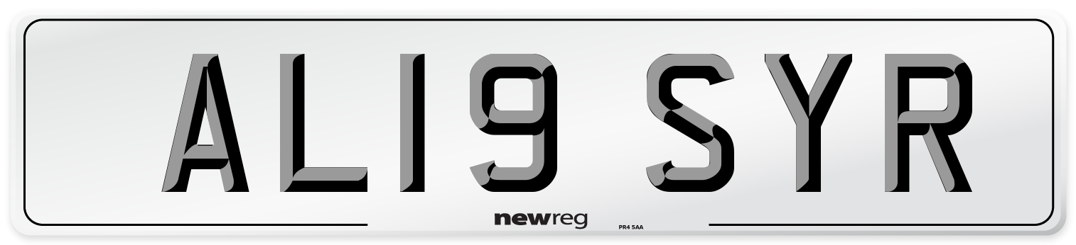 AL19 SYR Number Plate from New Reg